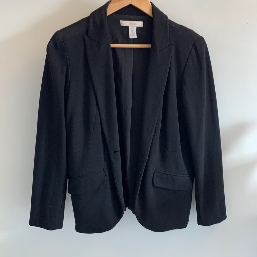 Black spandex cotton blazer Chico’s